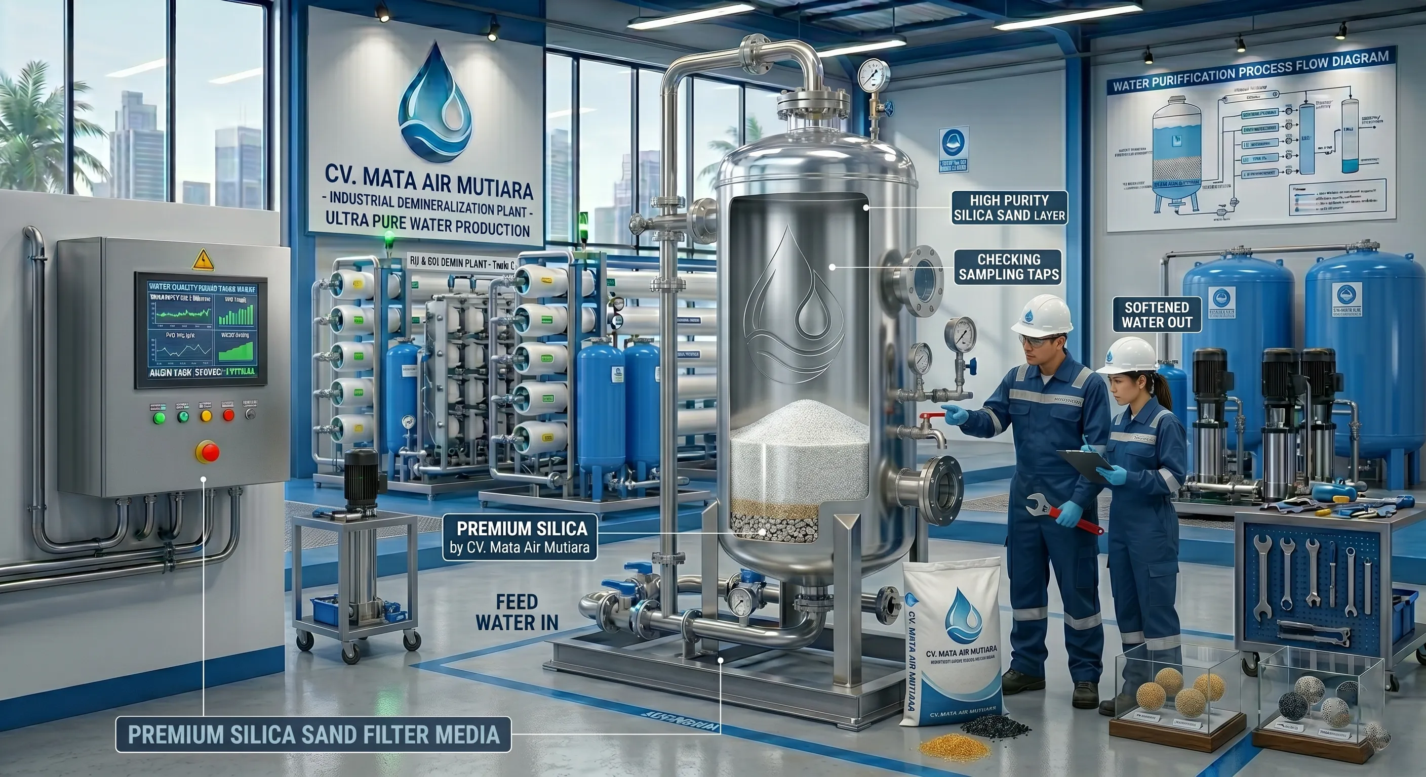 Silica Sand | Pasir Silika untuk Water Treatment dan Multimedia Filter | CV. Mata Air Mutiara